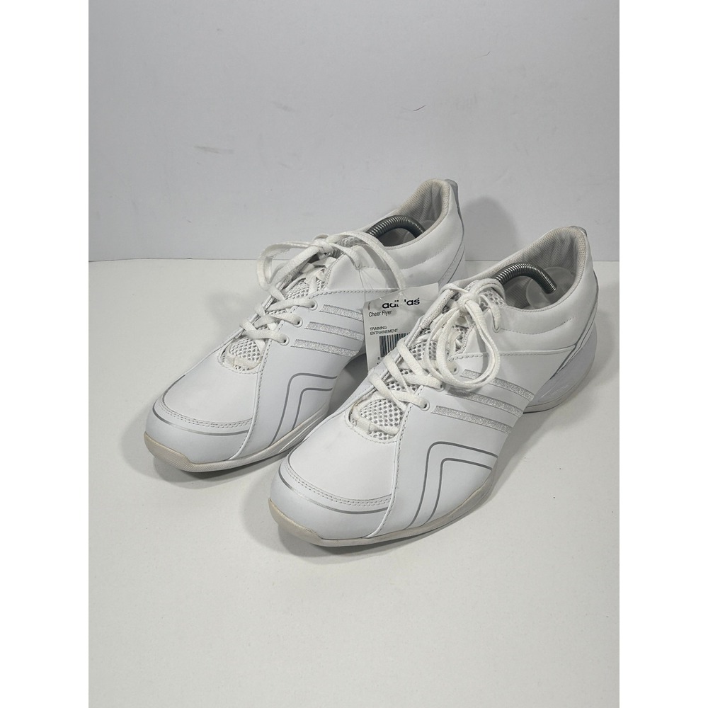 Adidas Cheer Flyer Training Shoes White Silver G07909 Womens 12 cheerleader NEW